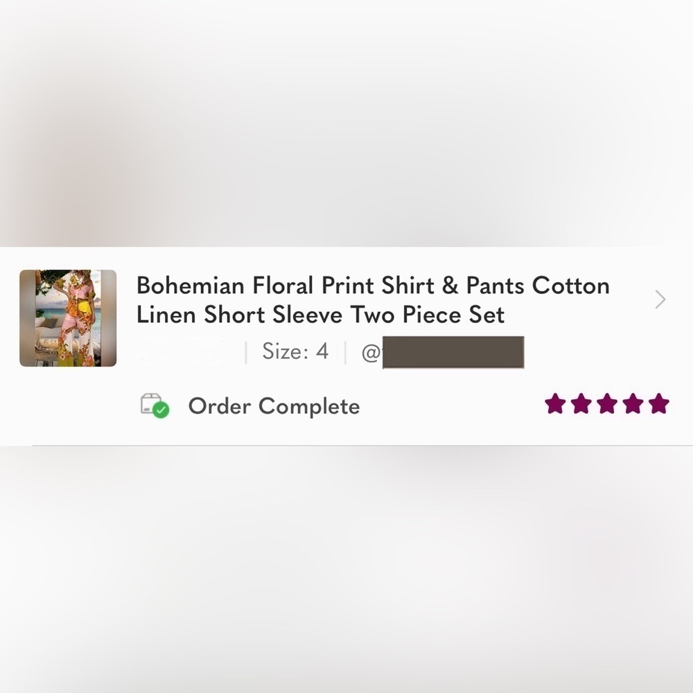 Bohemian Floral Print Shirt & Pants Cotton Linen Short Sleeve Two Piece Set - Picture 11 of 12